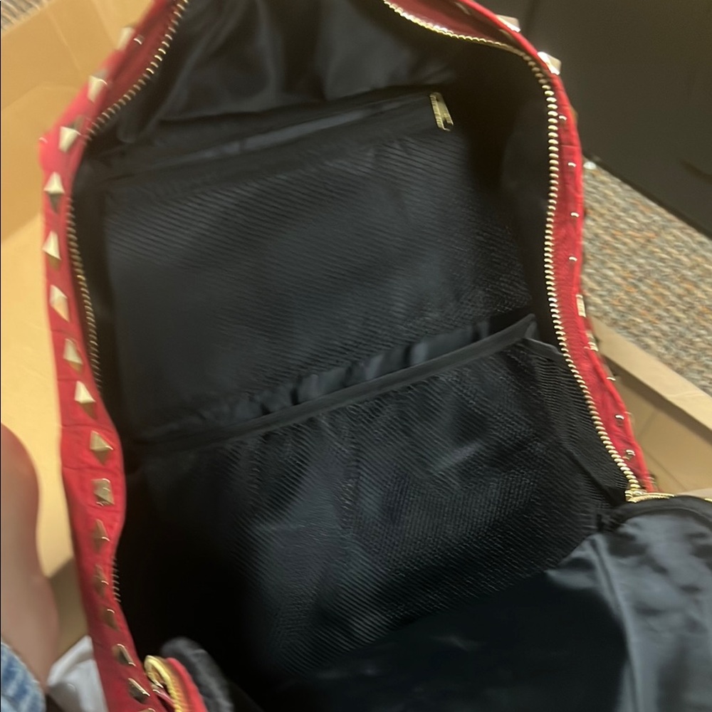 Zara Red Studded Backpack - Picture 5 of 12